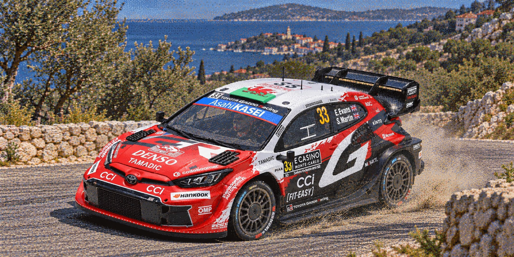 Rally car on a Croatian mountain road